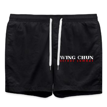 Wing Chun shirt street combat simple - Swim Trunks - black - Front - AI Model Male 185 light (185cm)