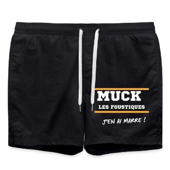 Muck, der Verrückte - Badeshorts - Schwarz - Vorne - AI Model Male 185 light (185cm)