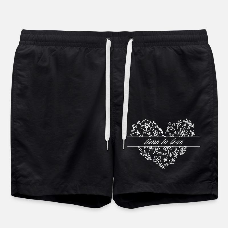 Time to love - Badeshorts - Schwarz