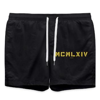Römische Zahl Geburtsjahr Made in 1964 - Badeshorts - Schwarz - Vorne - AI Model Male 185 light (185cm)