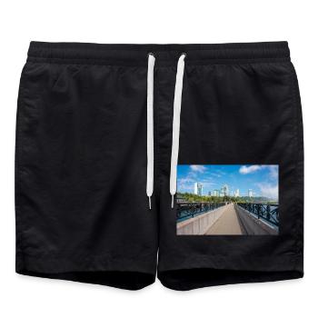 Panorama de la ville de Niagara et des chutes du Niagara - Short de bain - noir - Devant - AI Model Male 185 light (185cm)
