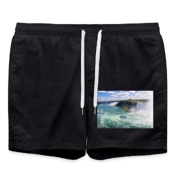 Panorama de la ville de Niagara et des chutes du Niagara - Short de bain - noir - Devant - AI Model Male 185 light (185cm)