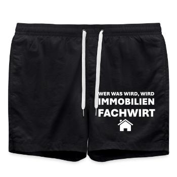 Real Estate Specialist - Swim Trunks - black - Front - AI Model Male 185 light (185cm)