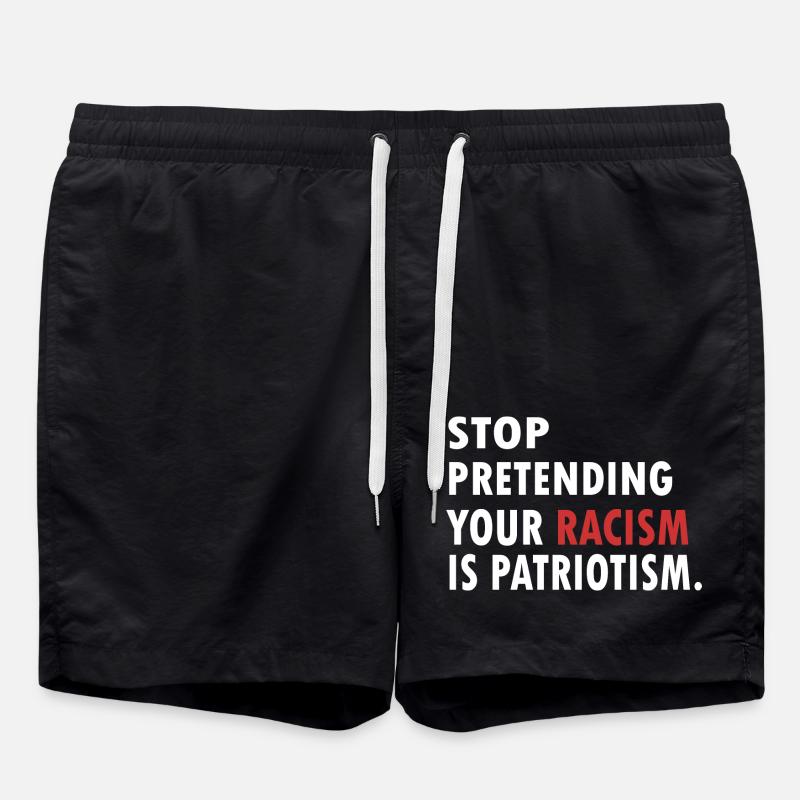 STOP Racism Patriotist - Swim Trunks - black