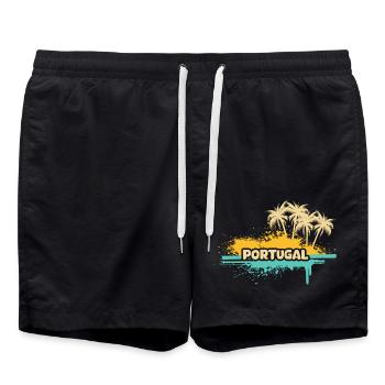 Holidays Portugal - Swim Trunks - black - Front - AI Model Male 185 light (185cm)