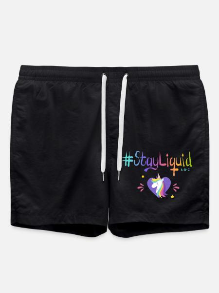 #Stayliquid Einhorn-Herz - Badeshorts - Schwarz
