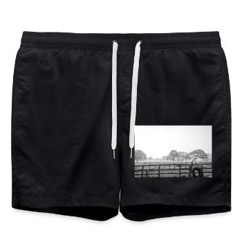 im Regen - Badeshorts - Schwarz - Vorne - AI Model Male 185 light (185cm)