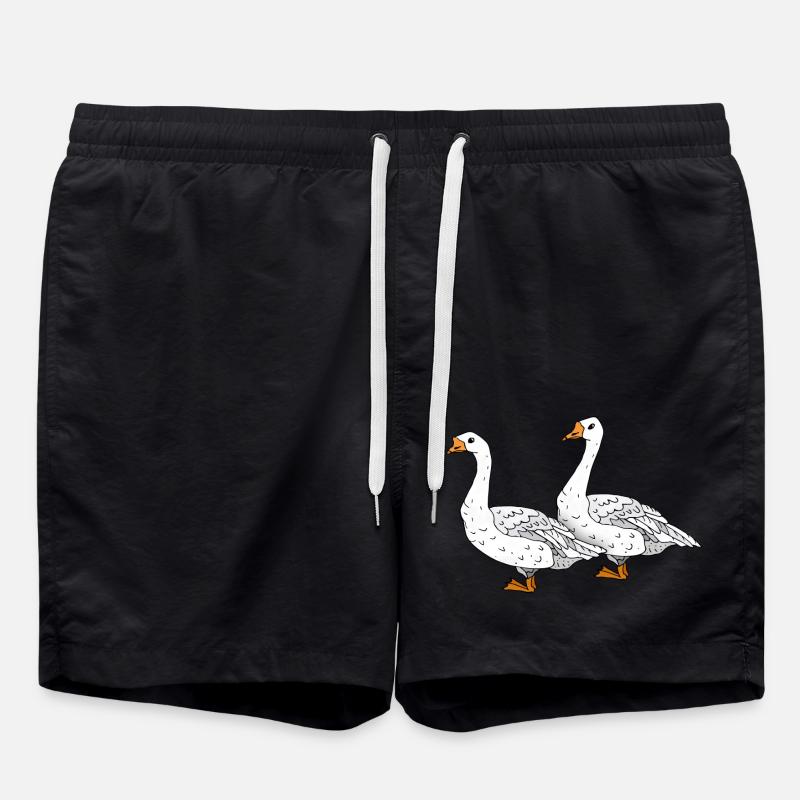 Gänse - Badeshorts - Schwarz