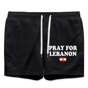 Libanon - Pray for lebanon - Badeshorts - Schwarz - Vorne - AI Model Male 185 light (185cm)
