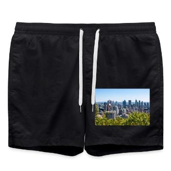 Vue panoramique Centre Ville Montréal (Centre-ville) - Short de bain - noir - Devant - AI Model Male 185 light (185cm)