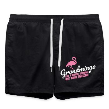 Flamingo Grandma - La mamie la plus cool de tous les temps ! - Short de bain - noir - Devant - AI Model Male 185 light (185cm)