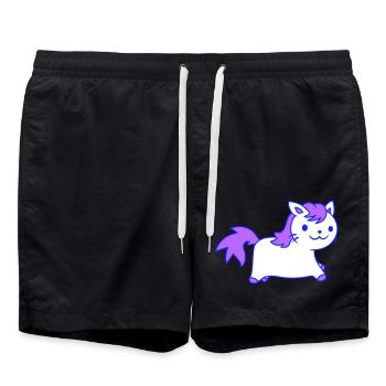 Little Pony Cat Face Équitation - Short de bain - noir - Devant - AI Model Male 185 light (185cm)