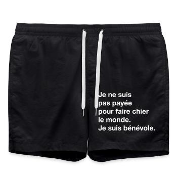 cadeau citation humoristique original drole phrase - Short de bain - noir - Devant - AI Model Male 185 light (185cm)