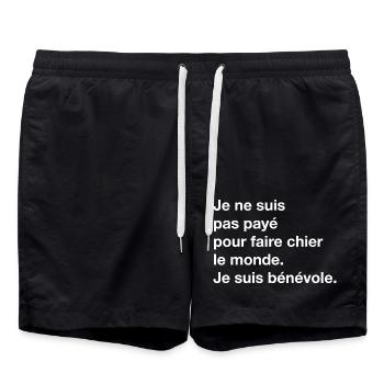 cadeau citation humoristique original drole phrase - Short de bain - noir - Devant - AI Model Male 185 light (185cm)