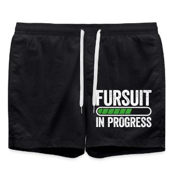Fursuit in the works – Soon the time has come! - Swim Trunks - black - Front - AI Model Male 185 light (185cm)