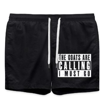 Die Ziegen rufen, ich muss los - Badeshorts - Schwarz - Vorne - AI Model Male 185 light (185cm)