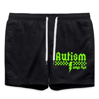 Autism awareness different different better - Swim Trunks - black - Front - AI Model Male 185 light (185cm)