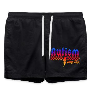 Autism awareness different different better - Swim Trunks - black - Front - AI Model Male 185 light (185cm)