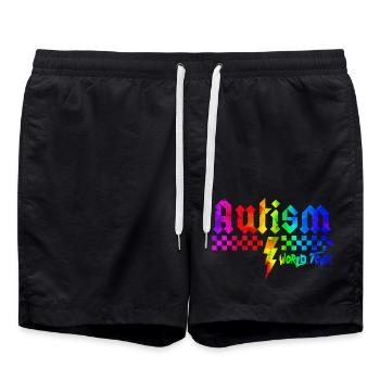 Autism awareness different different better - Swim Trunks - black - Front - AI Model Male 185 light (185cm)