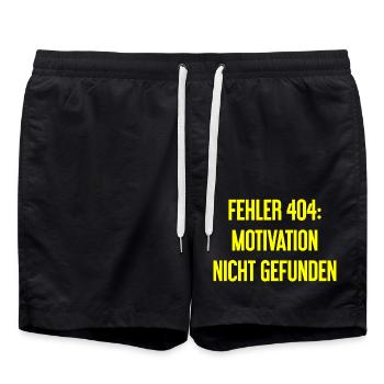 Error 404: Motivation not found - Swim Trunks - black - Front - AI Model Male 185 light (185cm)