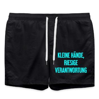 De petites mains, une énorme responsabilité disent les parents - Short de bain - noir - Devant - AI Model Male 185 light (185cm)
