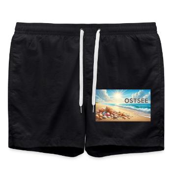 Ostsee - Badeshorts - Schwarz - Vorne - AI Model Male 185 light (185cm)