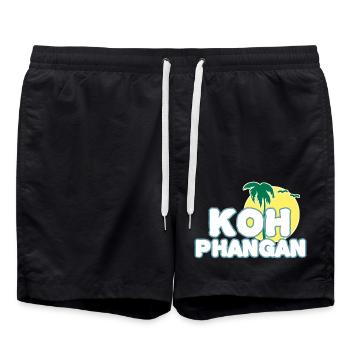 Koh Phangan Moon Island - Swim Trunks - black - Front - AI Model Male 185 light (185cm)