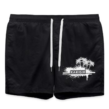 Caribbean as a holiday - Swim Trunks - black - Front - AI Model Male 185 light (185cm)