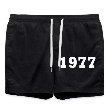 1977 - Badeshorts - Schwarz - Vorne - AI Model Male 185 light (185cm)