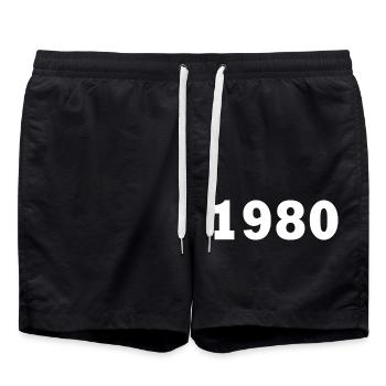 1980 - Badeshorts - Schwarz - Vorne - AI Model Male 185 light (185cm)