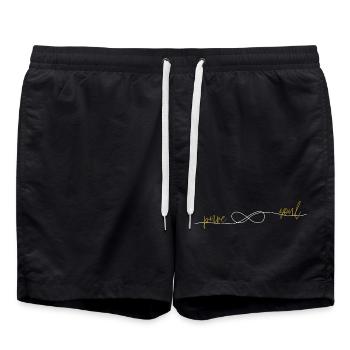 PureSoul Lying Eighth Gold White - Swim Trunks - black - Front - AI Model Male 185 light (185cm)