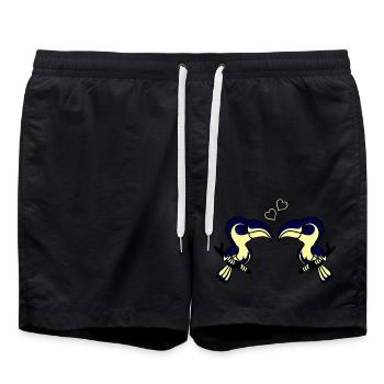 L’amour du perroquet - Short de bain - noir - Devant - AI Model Male 185 light (185cm)