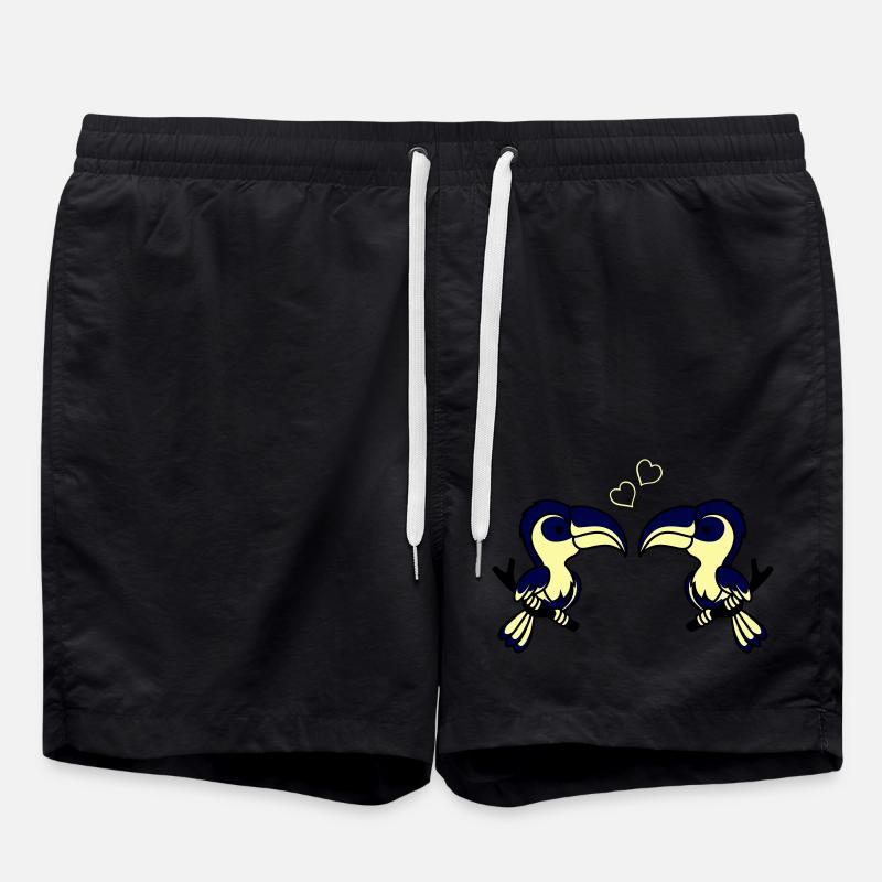 papagei love - Badeshorts - Schwarz
