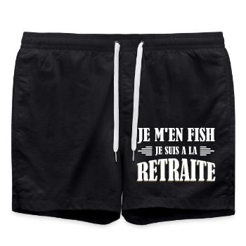 Es ist mir egal, ich bin im Ruhestand - Badeshorts - Schwarz - Vorne - AI Model Male 185 light (185cm)
