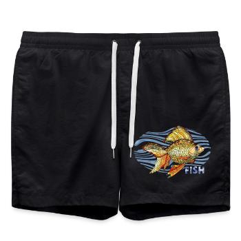 Poisson - Short de bain - noir - Devant - AI Model Male 185 light (185cm)