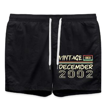 2002 Dezember 2002 Jubiläum Dezember 2002 - Badeshorts - Schwarz - Vorne - AI Model Male 185 light (185cm)