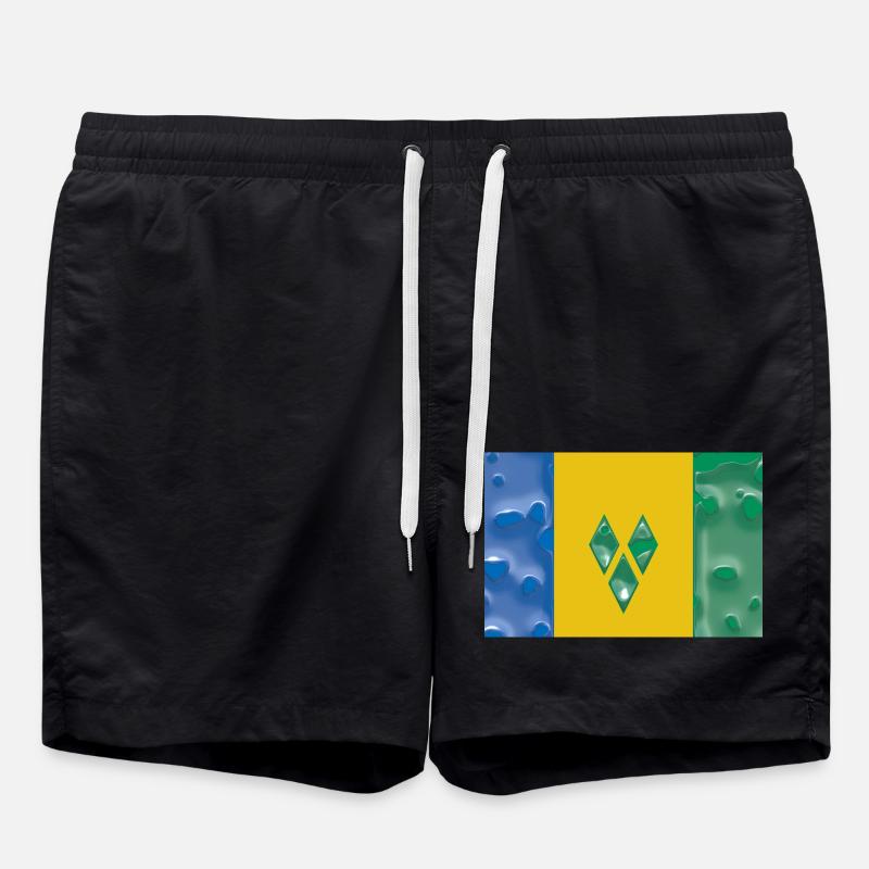 Drapeau Pays Saint-Vincent-et-les-Grenadines - Short de bain - noir