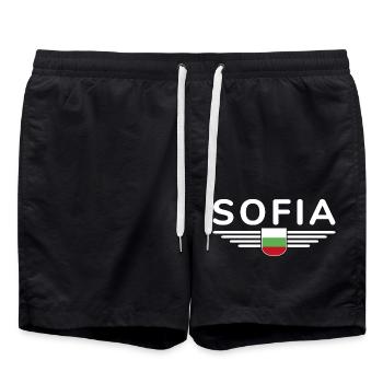 Sofia Design – Fière de la capitale bulgare - Short de bain - noir - Devant - AI Model Male 185 light (185cm)