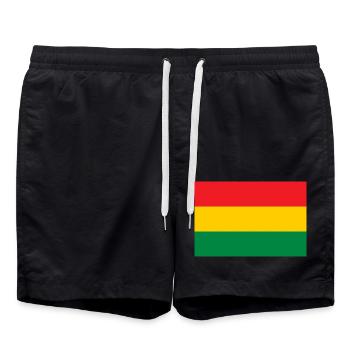 Drapeau des racines rastafari reggae rasta jah - Short de bain - noir - Devant - AI Model Male 185 light (185cm)