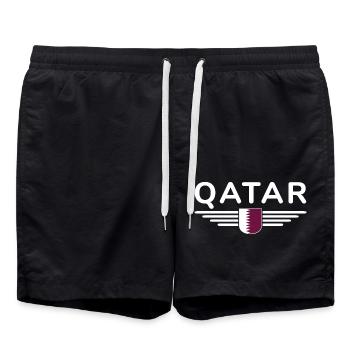 Qatar Design – Exclusif et moderne - Short de bain - noir - Devant - AI Model Male 185 light (185cm)