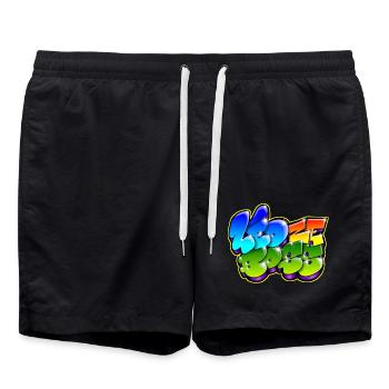 Leo Zeboss Graffiti Name - Swim Trunks - black - Front - AI Model Male 185 light (185cm)