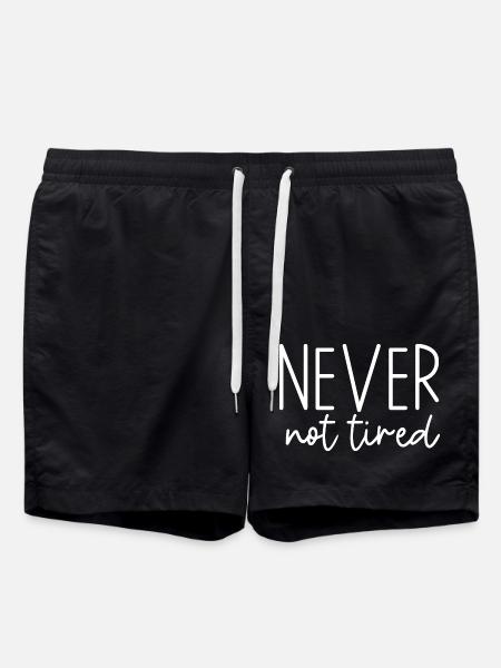 Never Not Tired - Swim Trunks - black