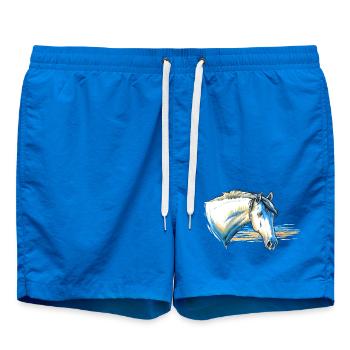 Camargue Horse Portrait - Swim Trunks - cobalt blue - Front