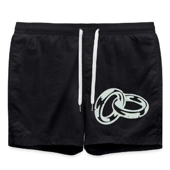 wedding rings - Swim Trunks - black - Front - AI Model Male 185 light (185cm)