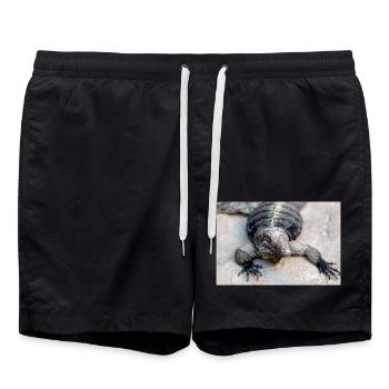 uban rock iguana also Cuban ground iguana - Swim Trunks - black - Front - AI Model Male 185 light (185cm)