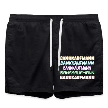 Gift for banker - Swim Trunks - black - Front - AI Model Male 185 light (185cm)