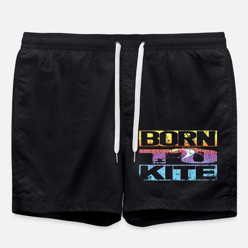 Kitesurfen Retro - Badeshorts - Schwarz