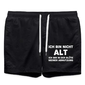 Ich bin nicht alt - Ich bin in der Blüte meiner Ab - Badeshorts - Schwarz - Vorne - AI Model Male 185 light (185cm)