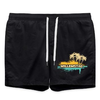 Willemstad as a holiday - Swim Trunks - black - Front - AI Model Male 185 light (185cm)