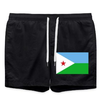 Djibouti - Swim Trunks - black - Front - AI Model Male 185 light (185cm)